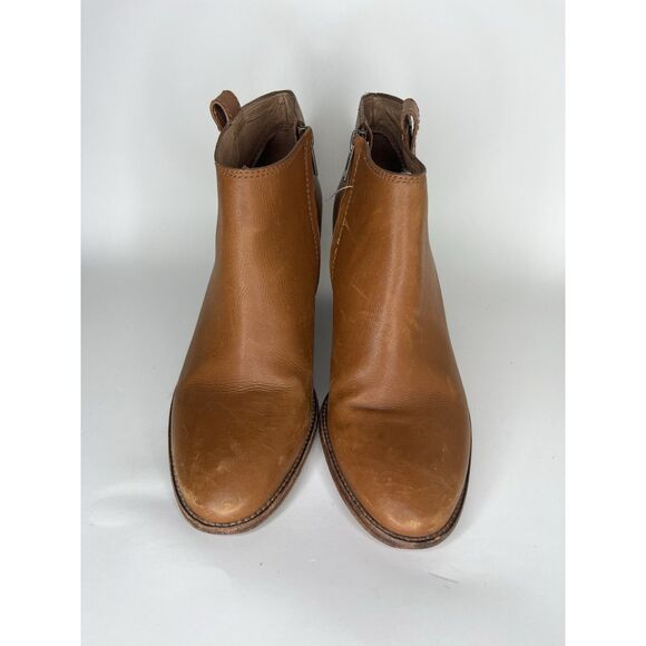 Madewell Brown Leather Side Zip Ankle Heel Booties Boots Women Sz 10M US/41EU - Picture 2 of 11